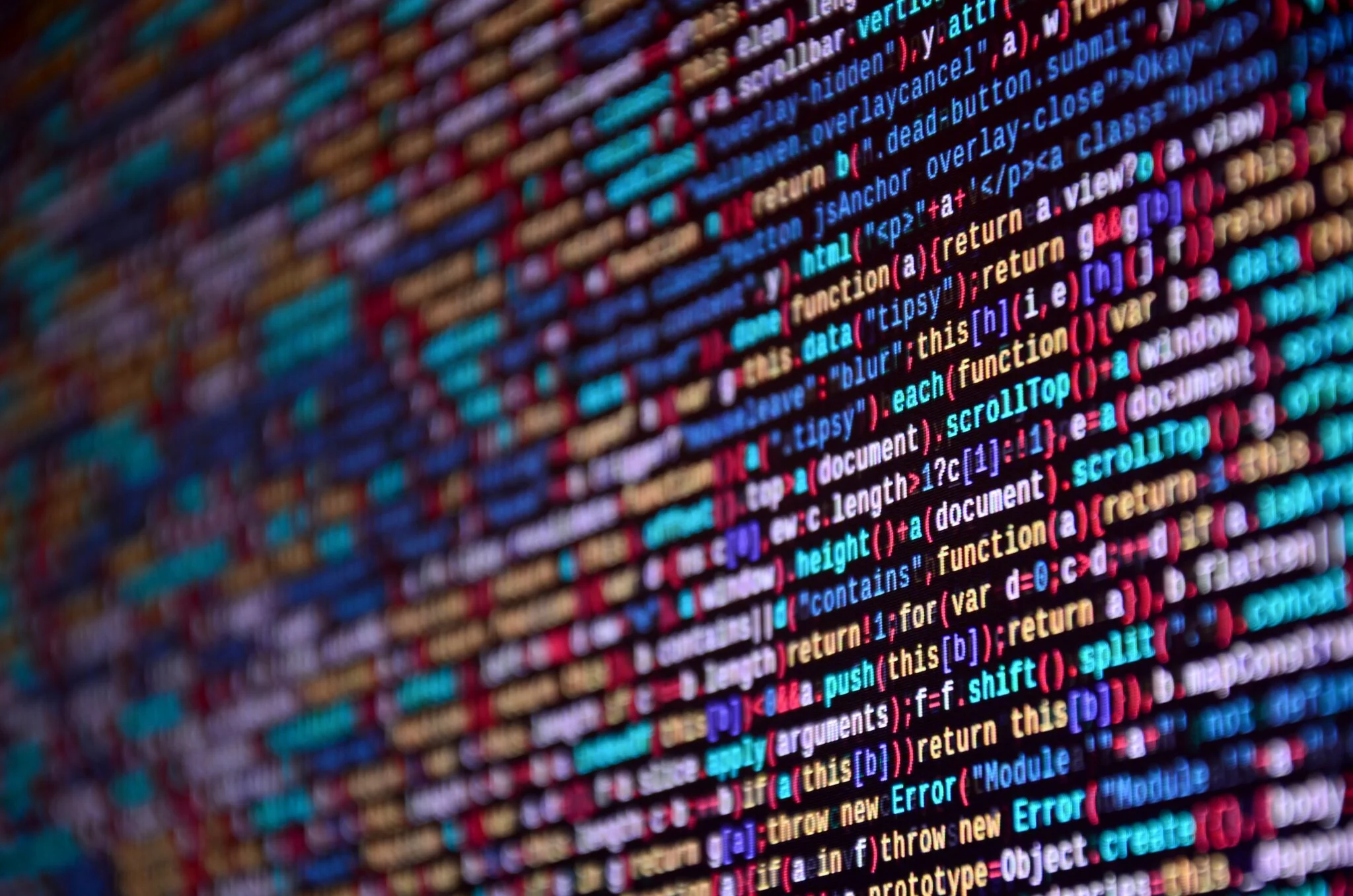 Colourful lines of code on a computer screen